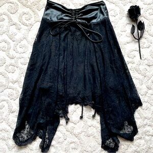 Gothic black skirt killstar